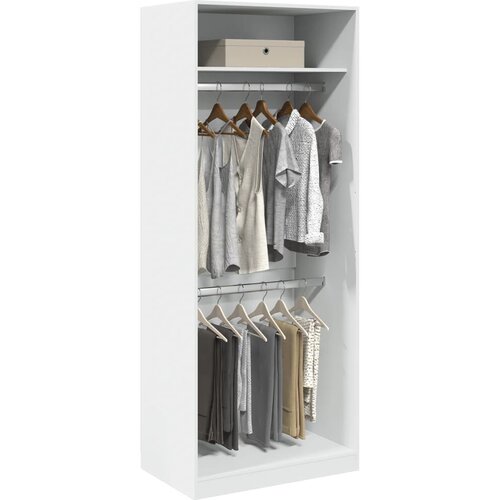 VidaXL Garderobna omara bela 80x50x200 cm inženirski les Slike