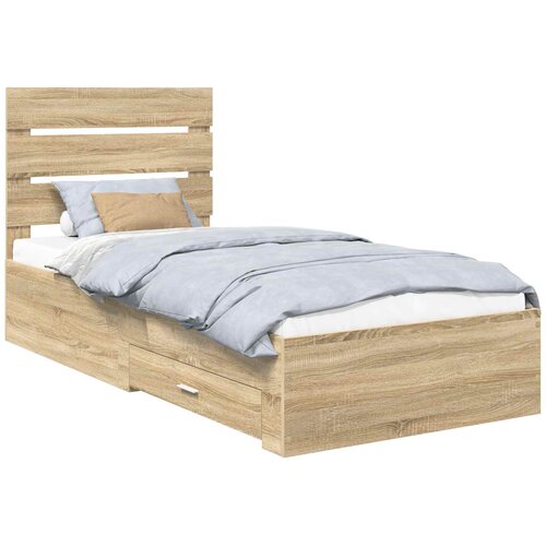 vidaXL Okvir za krevet s ladicama Sonoma hrast 100 x 200 cm - sonoma hrast 100 x 200 cm Cijene