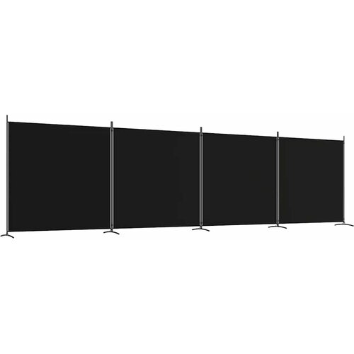  pregrada s 4 panela crna 698 x 180 cm od tkanine Slike
