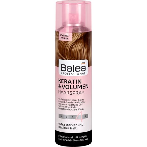Balea Professional keratin &amp;amp; volumen sprej za kosu &amp;ndash; jačina učvr&amp;scaron;ćivanja 4 250 ml Slike