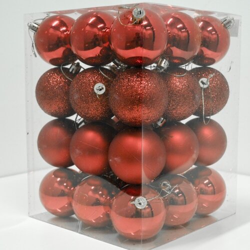 Olimp Sport Novogodišnje kugle za jelku set 36 komada crvena boja Cene