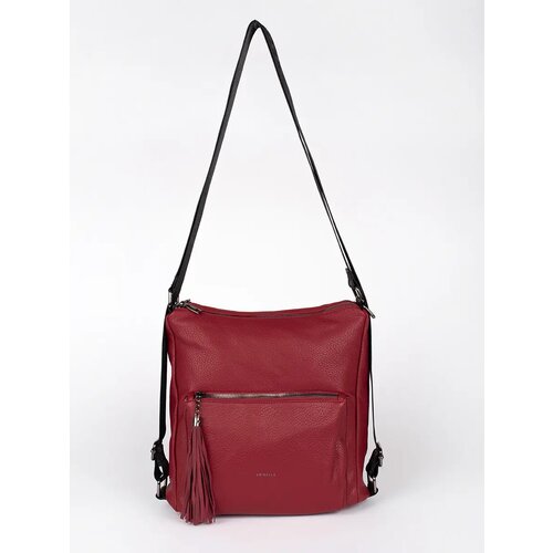 Shelvt red women's backpack bag with tassels Slike