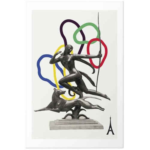  Plakat - Collage Graphic - Woman Shooting a Bow 40x60 Bez okvira s margom Slike