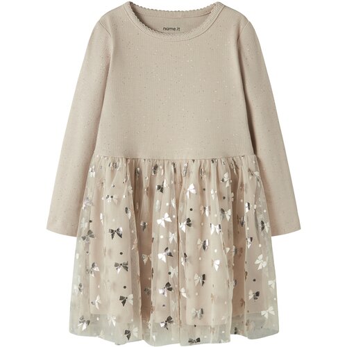 name it Haljina 'NMFROSALLY' bež / srebro Cijene