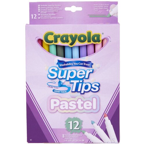 Crayola pralni flomastri super tip pastel 12/1 Slike