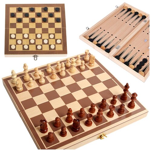 VERKGROUP VERK GROUP 3v1 lesena šahovnica backgammon in dama 30×30cm lesene figure 18277 Cene