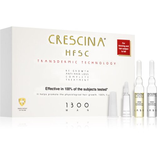 Crescina Transdermic 1300 Re-Growth and Anti-Hair Loss nega za spodbujanje rasti in proti izpadanju las za moške 20x3,5 ml Cene