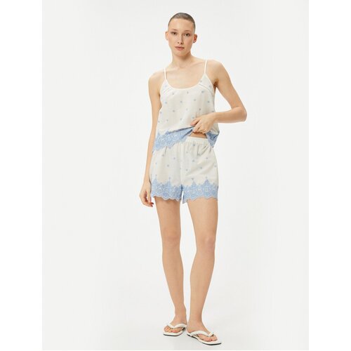 Koton Pajama Bottoms Shorts Embroidered Cotton with Elastic Waist Slike