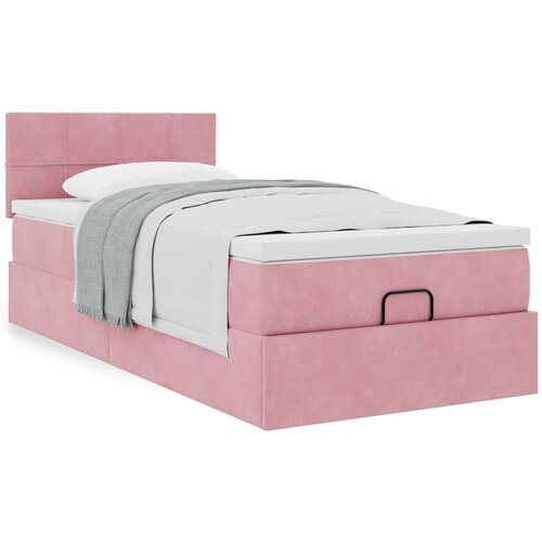 vidaXL Otomanski posteljni okvir z vzmetnico roza 80x200 cm žamet Cene