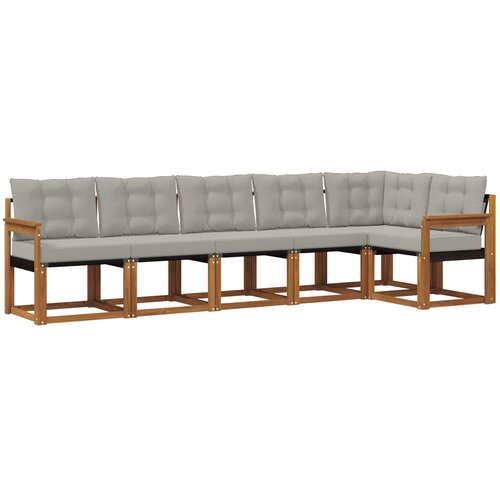  Set vanjskih sofa 6 kom. Prirodna i svijetlo siva Smeđa 306 x 128,5 x 73 cm Slike