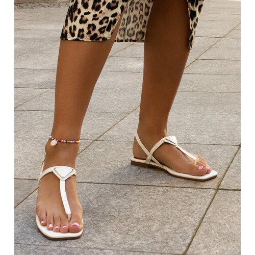 Gemre White sandals made of eco leather by Rabina Cene