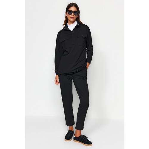 Trendyol Black Pocket Detailed Knitted Tracksuit Set Slike