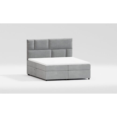 Ropez Svetlo siva boxspring postelja s prostorom za shranjevanje 140x200 cm Lola – Cene
