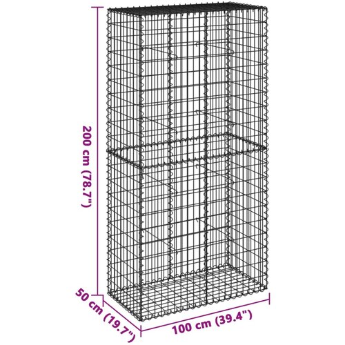  Gabionska ko&amp;scaron;ara s poklopcem 100x50x200 cm pocinčano željezo Slike