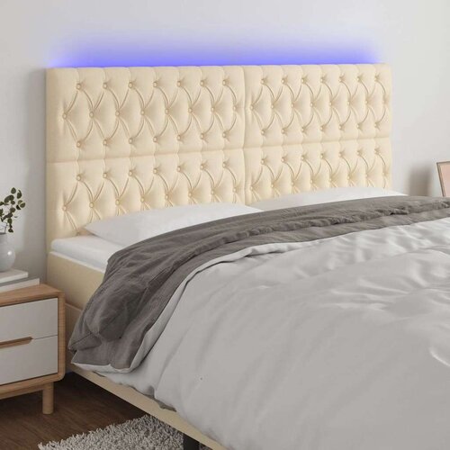  Uzglavlje krem 180x7x118/128 cm od tkanine Slike