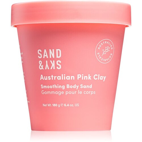 Sand &amp;amp; Sky Australian Pink Clay Smoothing Body Sand posvjetljujući piling za tijelo 180 g Slike