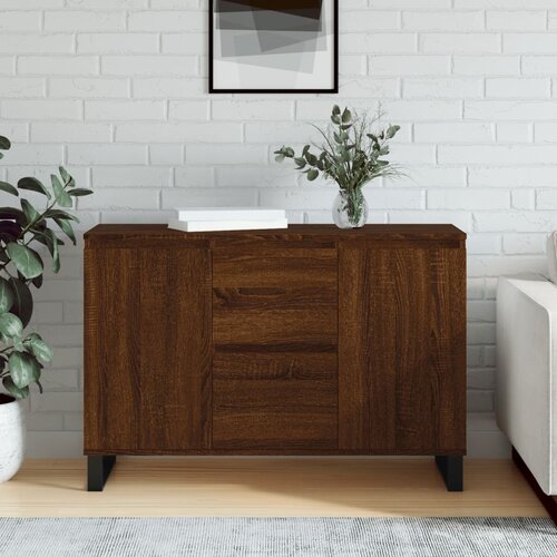 VidaXL Komoda rjavi hrast 104x35x70 cm inženirski les Slike