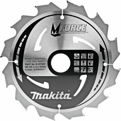 Makita B-07967 List za testeru od tvrdog metala, MForce, sa 12 zubaca 190/30mm Cene