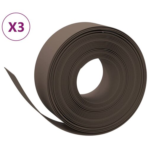 VidaXL Vrtna obroba 3 kosa rjavi 10 m 20 cm polietilen, (20758512) Slike