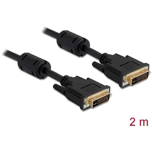 Delock DVI priključni kabel DVI-I 24+5-polni vtič\, DVI-I 24+5-polni vtič 2.00 m črna 83111 s feritnim jedrom DVI kabel, (20424213) Cene