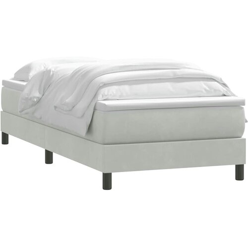 Box Spring krevet s madracem svijetlo sivi 80x220 cm samt Slike