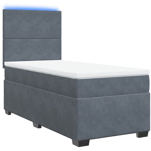 Box spring krevet s madracem tamnosivi 80 x 200 cm bar&amp;scaron;unasti Slike