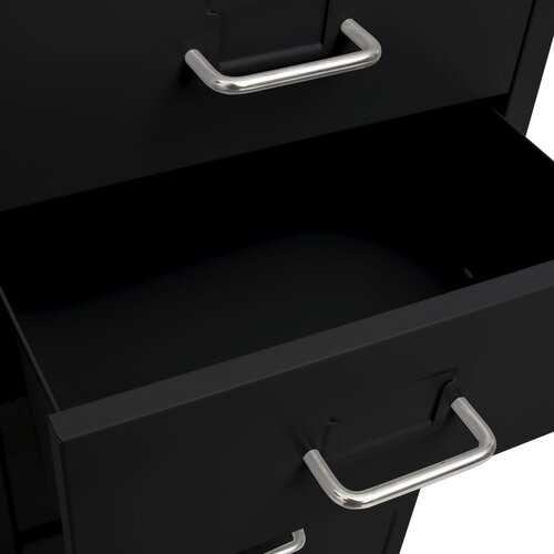  Mobilni ormarić za spise crni 28 x 41 x 109 cm metalni Slike