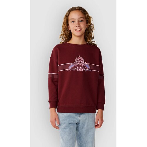 Rip Curl Archive Dolphin Crew Kids Pulover dark plum Cene