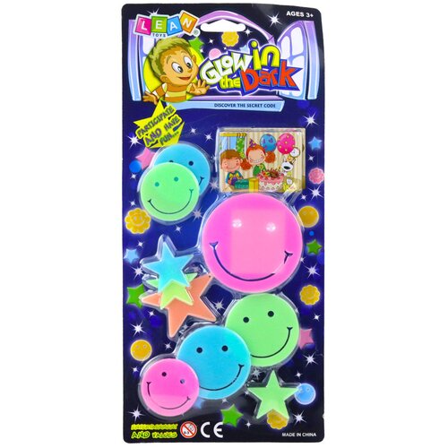  Fluorescentne naljepnice za zid - 10 elemenata - smajlić Slike