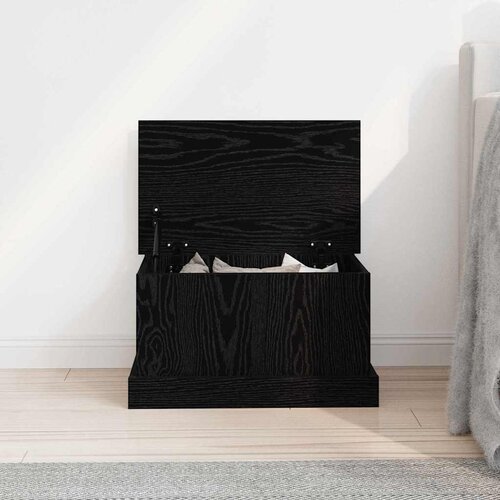  Kutija za spremanje s pohranom Crni hrast 50 x 30 x 28 cm Slike
