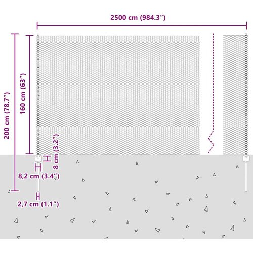 vidaXL ograjni stebri 22 kosov U-kanal Siva 160 cm Jeklo, šestkotna ograja Siva 1.6x25 m Jeklo Cene