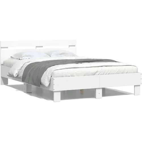 vidaXL Okvir za krevet s uzglavljem bijeli 120 x 200 cm drveni