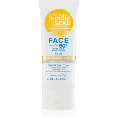 Bondi Sands SPF 50+ Face Fragrance Free zaštitna krema za toniranje za lice s mat učinkom SPF 50+ 75 ml
