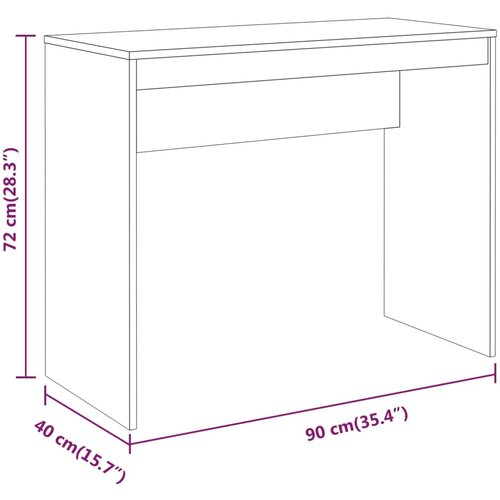  Radni stol boja dimljenog hrasta 90x40x72 cm konstruirano drvo Slike