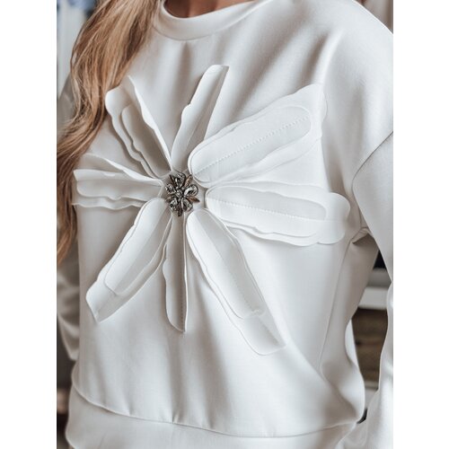 DStreet Bluza damska oversize z kwiatem PETITKA ecru Cene