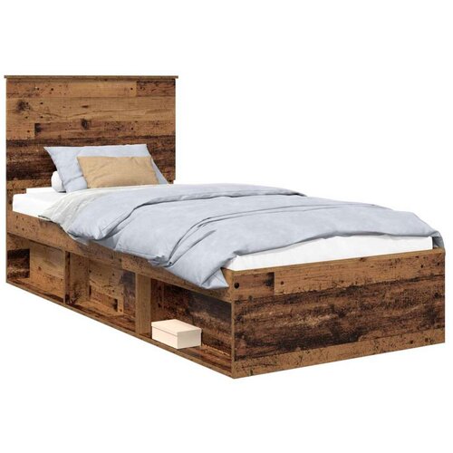  Okvir za krevet Staro drvo 90 x 190 cm Čvrsto borovo drvo Slike