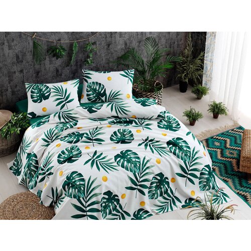 Aberto Design set Double prekrivač Monstera, 200x235cm, Zelena Slike