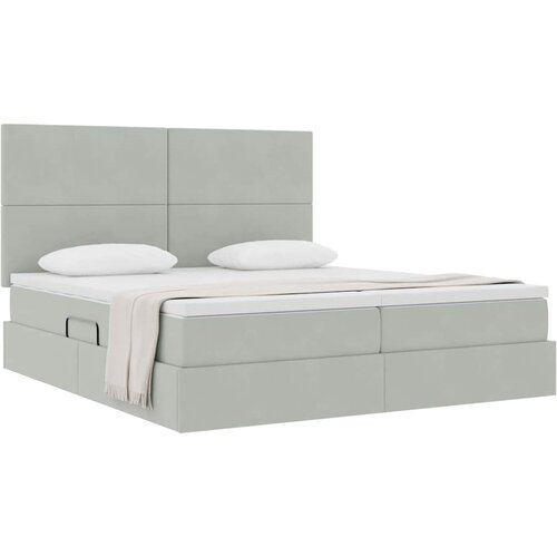  Krevet s od storage Svijetlo siva 180 x 200 cm Bar&amp;scaron;un Svjetlosiva Slike