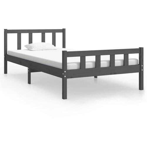Maison Chic Posteljni okvir - Enojna postelja - Postelja za odrasle siv iz trdnega lesa 100x200 cm-J9010, (21762846) Cene