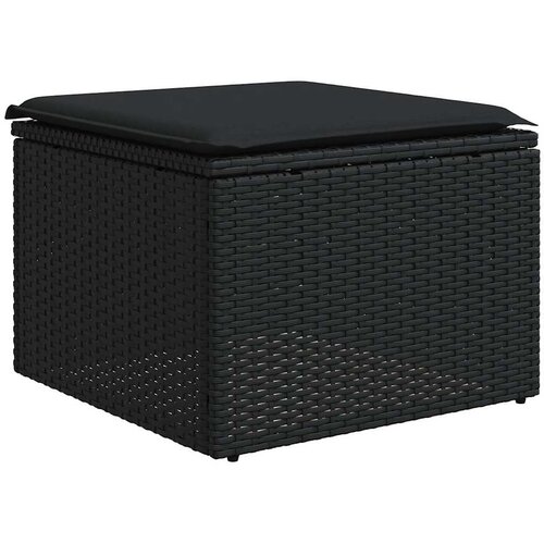  9-dijelni set vrtnih sofa s jastucima crni od poliratana Crna 61 x 62 x 69 cm Slike