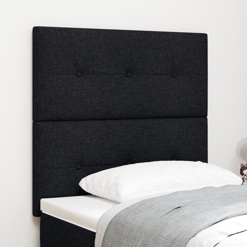 VidaXL LED glava kreveta S LED lampica s uzglavljem Crna 100 cm Tkanina Slike