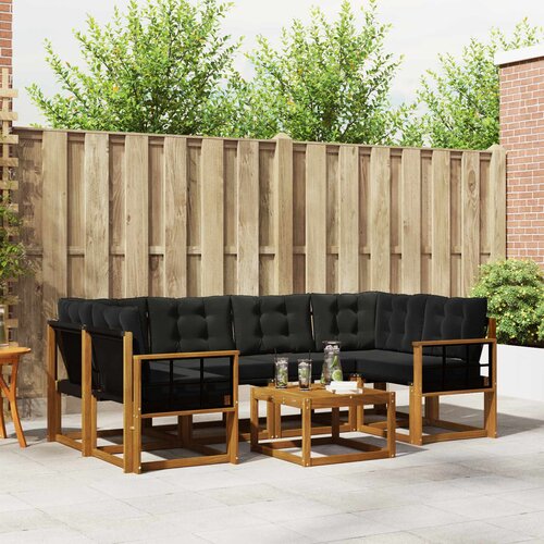  Set vanjskih sofa 7 kom. Prirodna i crna Cene