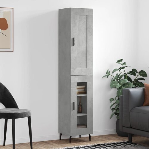vidaXL Visoka komoda siva betona 34 5x34x180 cm od konstruiranog drva Cijene
