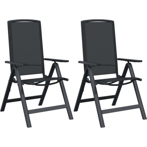  Ležaljke u vrtu 2 pcs Crna 58 x 71 x 112 cm Tekstilen Slike