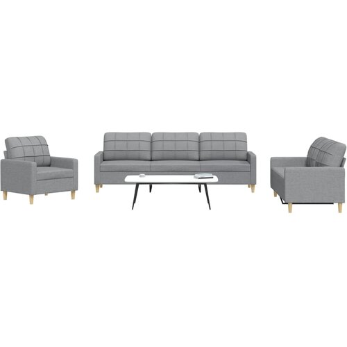 VidaXL 3-dijelni set sofa svjetlosivi od tkanine Slike