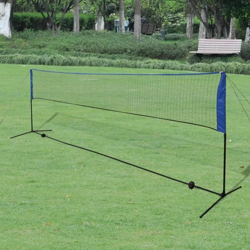  Set za Badminton s Mrežom i Lopticama 500x155 cm
