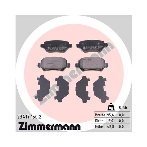 ZIMMERMANN zavorne ploščice zadnje opel 23417.150.2 Cene