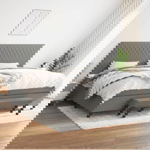 The Living Store Box spring postelja z vzmetnico temno siva 200x200 cm blago - Box Spring Postelja, (21520344) Cene