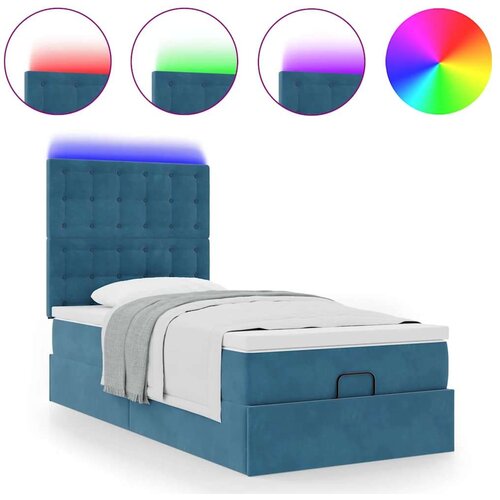 VidaXL okvir kreveta s madracima tamnoplavi 100x200cm bar&amp;scaron;unasti Slike