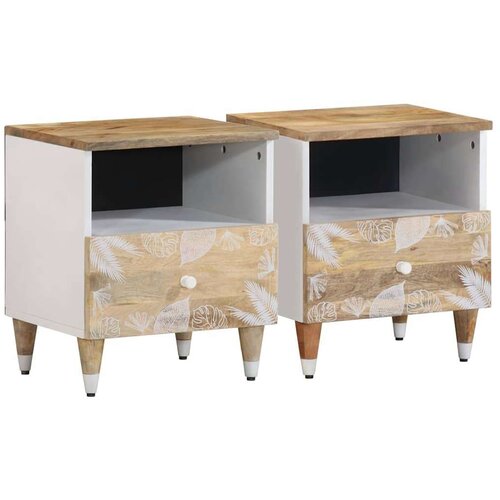  Noćni ormarići 2 kom 40 x 33 x 46 cm od masivnog drva manga Cijene